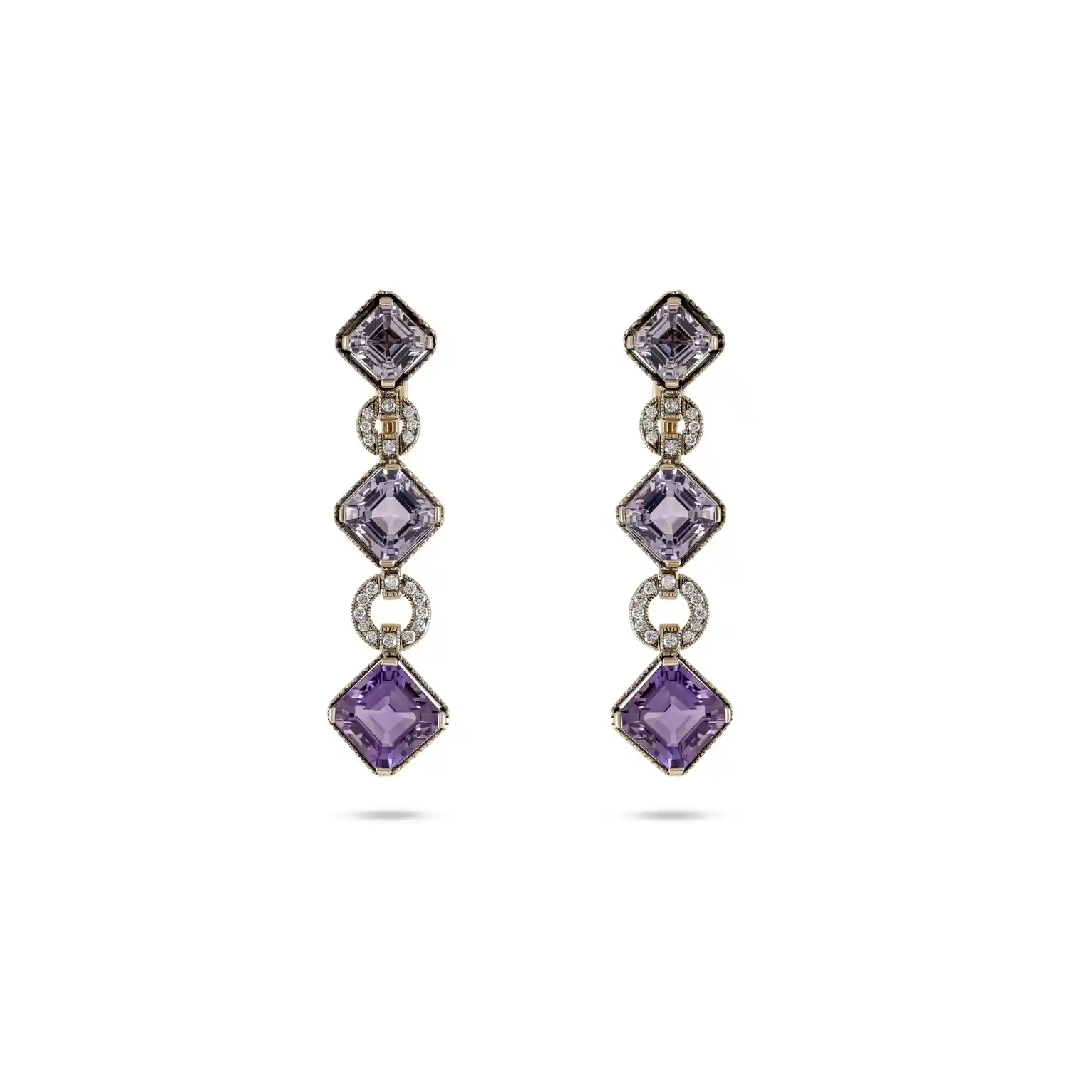 Retro Earrings - Amethyst